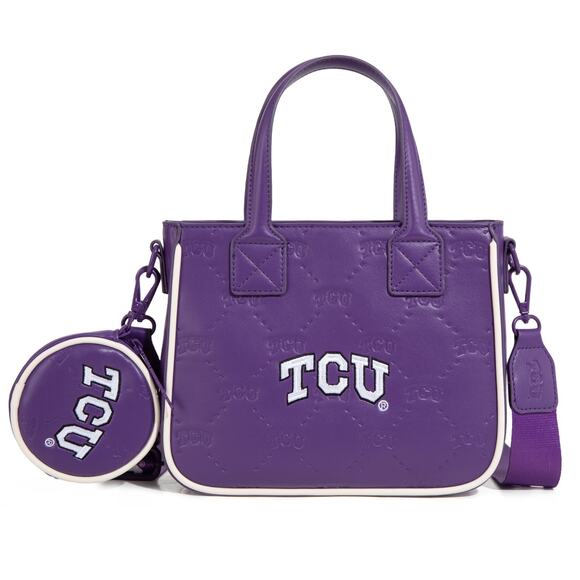 TCU Horned Frogs Purple Tote/Crossbody Bag w/ Coin Purse *NWT NCAA Official - Picture 1 of 6